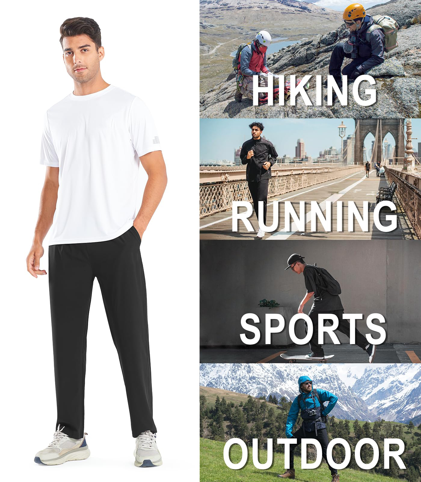 Men's Athletic Running Pants Lightweight Workout Joggers Quick Dry Gym Sweatpants Active Sports Track Training Pants