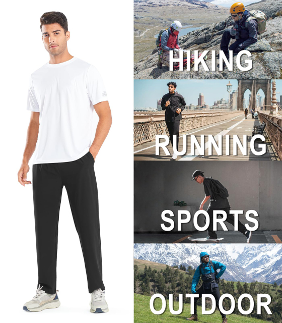Men's Athletic Running Pants Lightweight Workout Joggers Quick Dry Gym Sweatpants Active Sports Track Training Pants