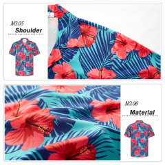 Mens Hawaiian Shirts Short Sleeve Stretch Casual Aloha Shirt Tropical Button Down Beach Shirts