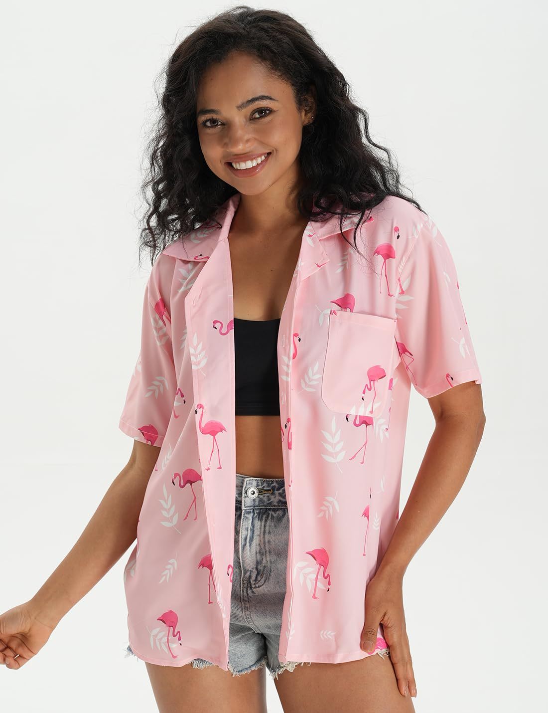 Womens Button Down Hawaiian Shirt Casual Fashion Shirts Summer Blouses