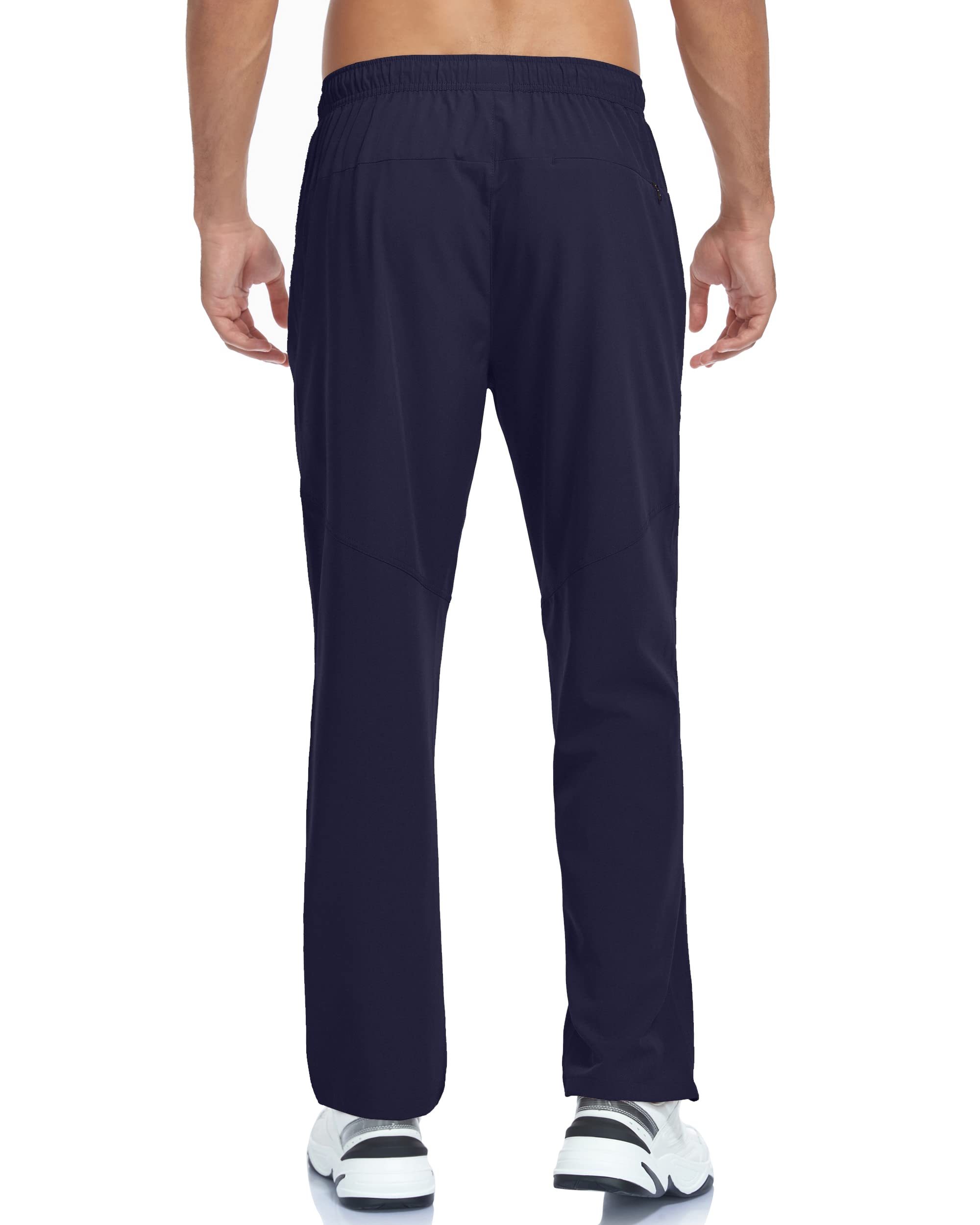 Men’s Sweatpants Athletic Workout Sweat Pants with Zipper Pockets Lightweight Breathable Casual Outdoor Sports Quick Dry Fit Trousers