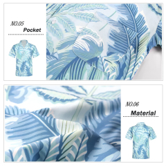 Men's Beach Shirt Short Sleeve Casual Button Down Hawaii Vacation Shirt