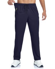 Men’s Sweatpants Athletic Workout Sweat Pants with Zipper Pockets Lightweight Breathable Casual Outdoor Sports Quick Dry Fit Trousers