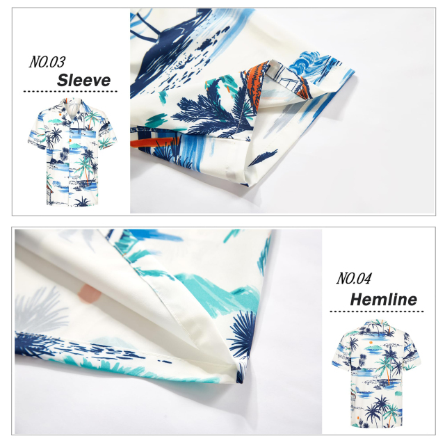 Men's Casual Hawaiian Shirt Short Sleeve Quick Dry Cruise Beach Shirts