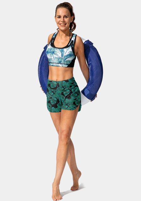 Women's Beachshorts with Pockets High Waisted Board Swimsuit Bathing Shorts with Liner