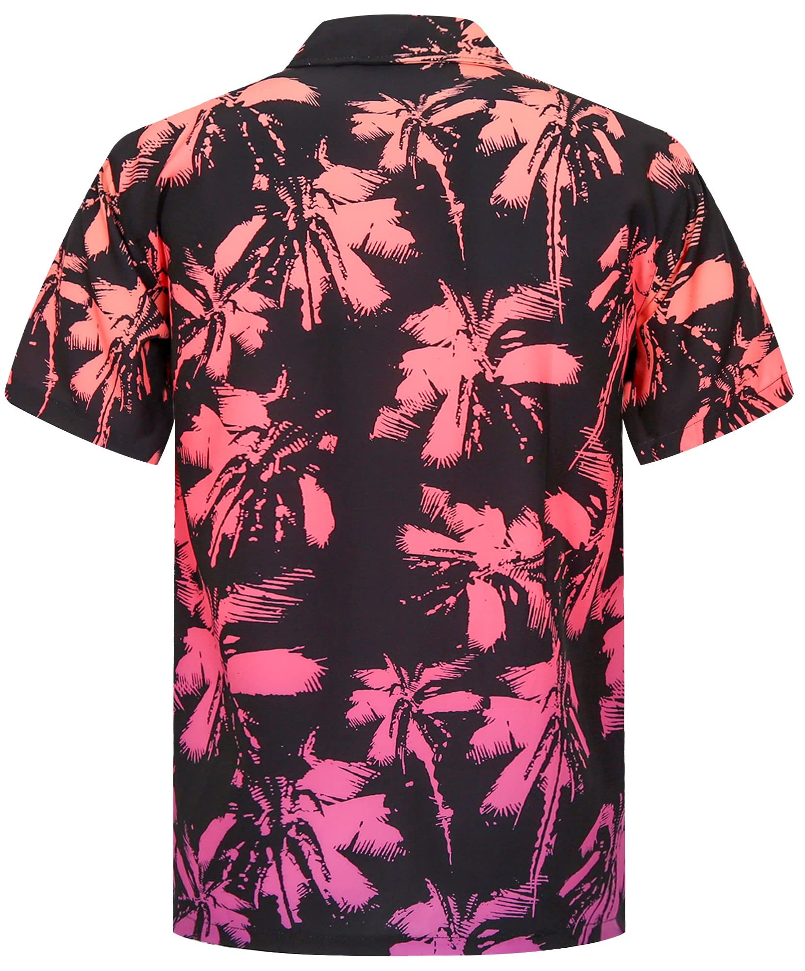 Hawaii Shirts Soft Cool Floral Tropic Print V Neck Summer Tops Short Sleeve Button Up T-Shirt