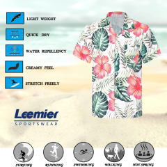 Tropical Shirts Button Down Casual Hawaiian Short Sleeve Loose Beach Shirts for Men