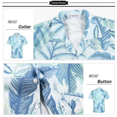 Men's Beach Shirt Short Sleeve Casual Button Down Hawaii Vacation Shirt