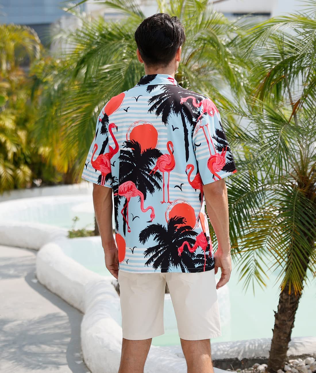 Men's Regular Fit Short Sleeve Casual Hawaiian Shirt for Men