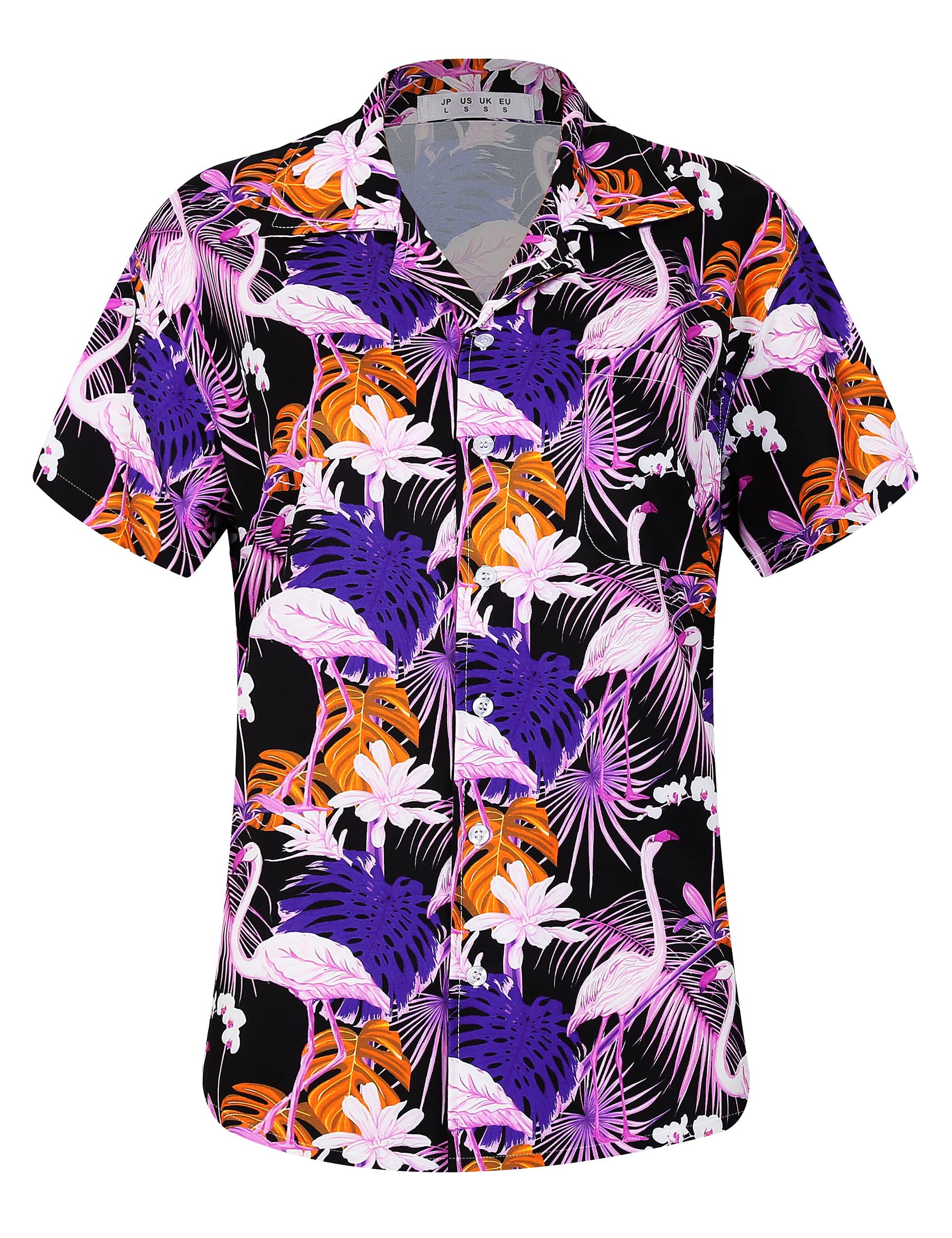 Hawaiian Shirts for Women Hawaiian Summer Short Sleeve Casual Relaxed Fit Button Down