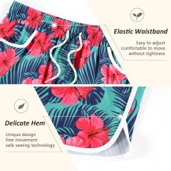 Women's Quick Dry Board Shorts Floral Beach Shorts Swim Shorts with Pockets