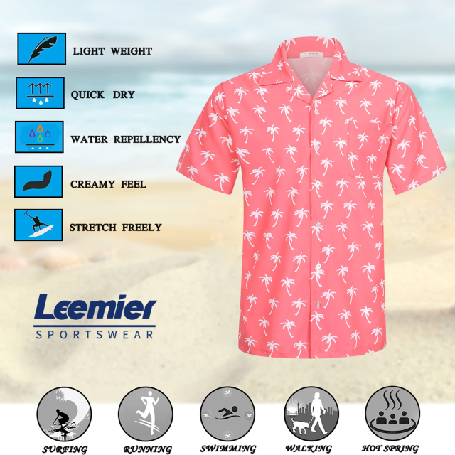 Hawaiian Shirt Funky Casual Button Down Shortsleeve Unisex Beach Party Shirt