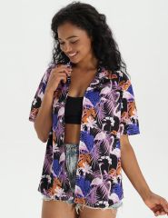 Hawaiian Shirts for Women Hawaiian Summer Short Sleeve Casual Relaxed Fit Button Down