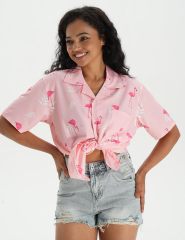 Womens Button Down Hawaiian Shirt Casual Fashion Shirts Summer Blouses