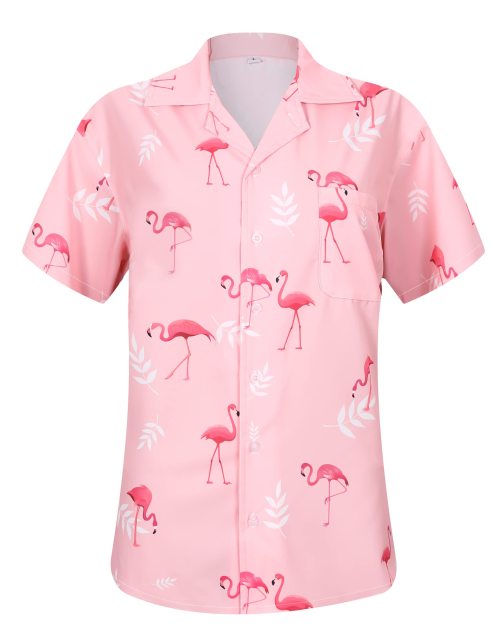 Womens Button Down Hawaiian Shirt Casual Fashion Shirts Summer Blouses