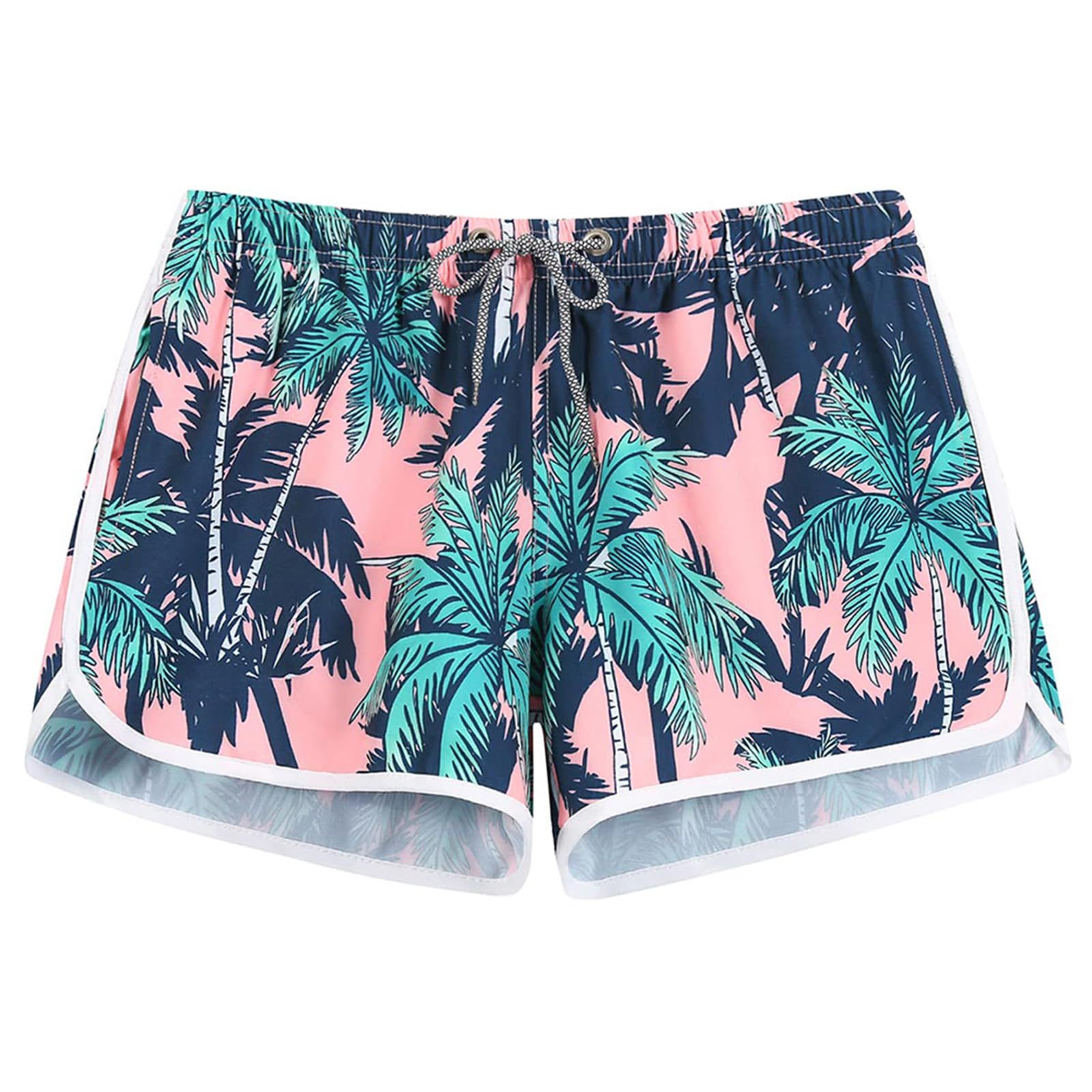 Women's Board Shorts Quick Dry Drawstring Sports Swim Shorts with Pocket