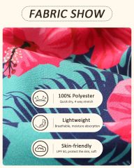 Women's Quick Dry Board Shorts Floral Beach Shorts Swim Shorts with Pockets