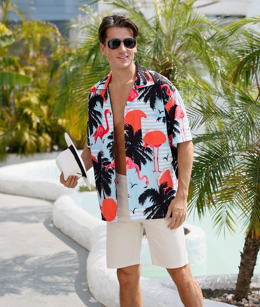 Men's Regular Fit Short Sleeve Casual Hawaiian Shirt for Men