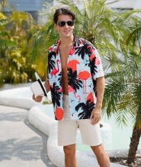 Men's Regular Fit Short Sleeve Casual Hawaiian Shirt for Men