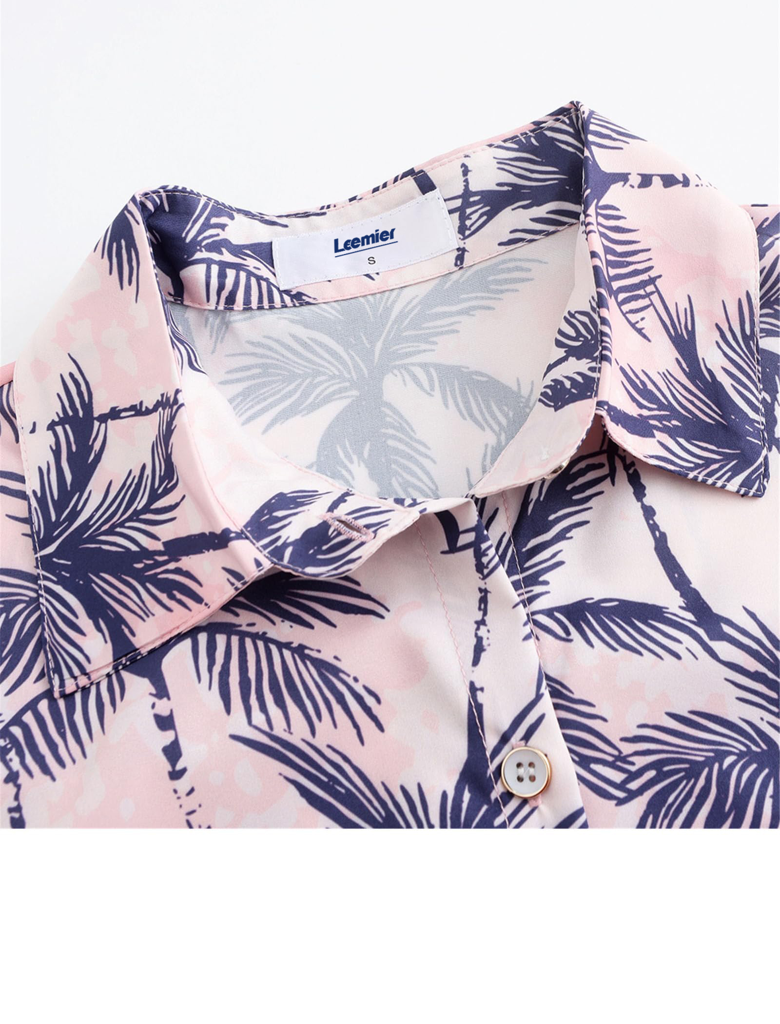 Funky Casual Hawaiian Shirt Women Button Down Short Sleeve Print Shirt
