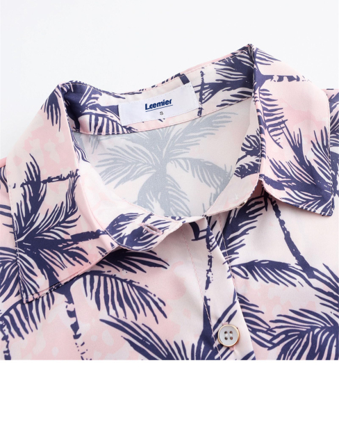 Funky Casual Hawaiian Shirt Women Button Down Short Sleeve Print Shirt