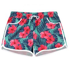 Women's Quick Dry Board Shorts Floral Beach Shorts Swim Shorts with Pockets