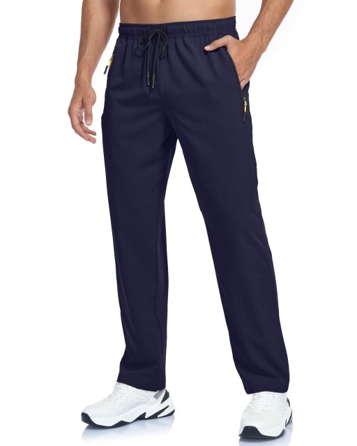 Men’s Sweatpants Athletic Workout Sweat Pants with Zipper Pockets Lightweight Breathable Casual Outdoor Sports Quick Dry Fit Trousers