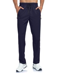 Men’s Sweatpants Athletic Workout Sweat Pants with Zipper Pockets Lightweight Breathable Casual Outdoor Sports Quick Dry Fit Trousers