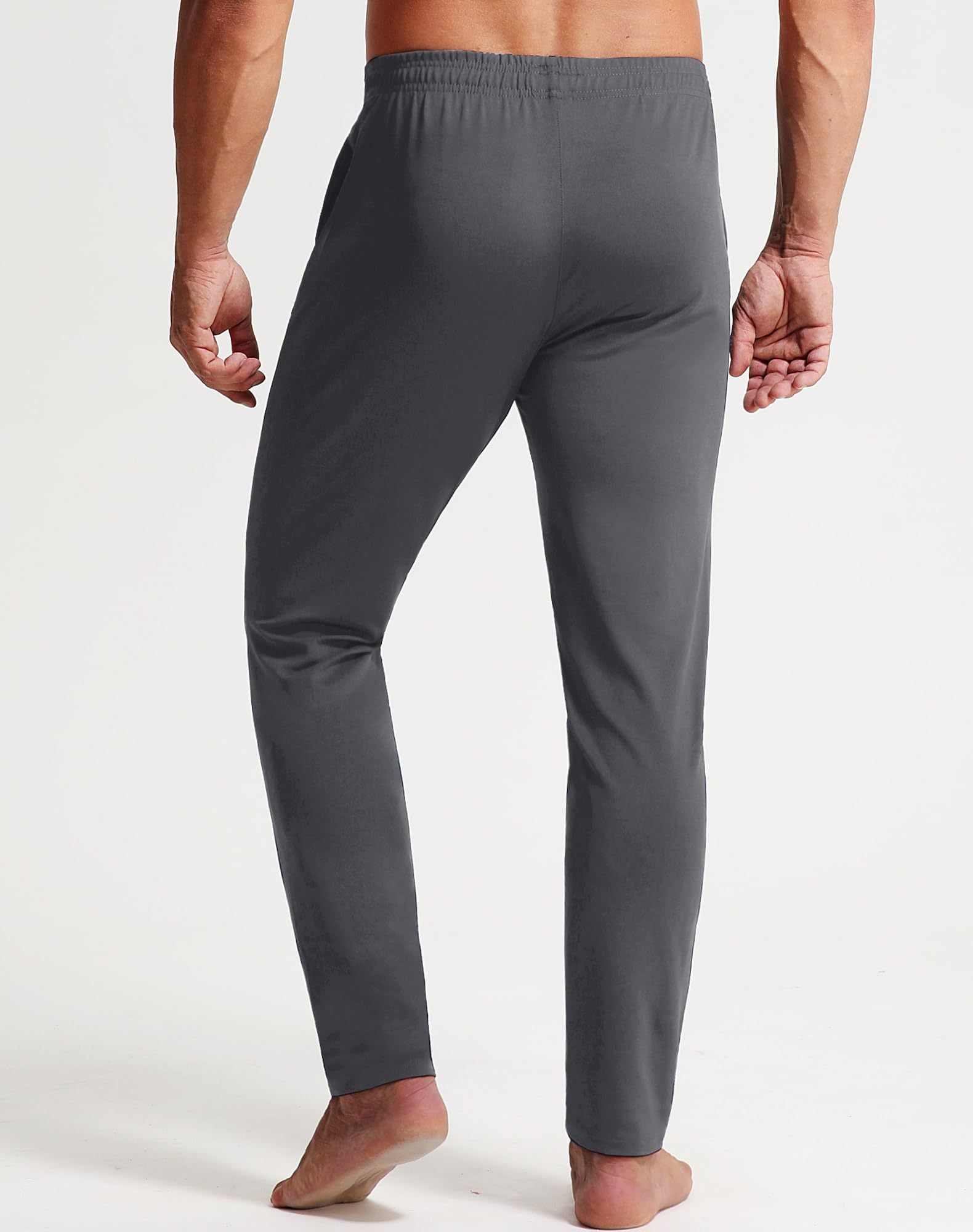 Men's Sweatpants with Zipper Pockets Tapered Track Athletic Pants Running Exercise Workout