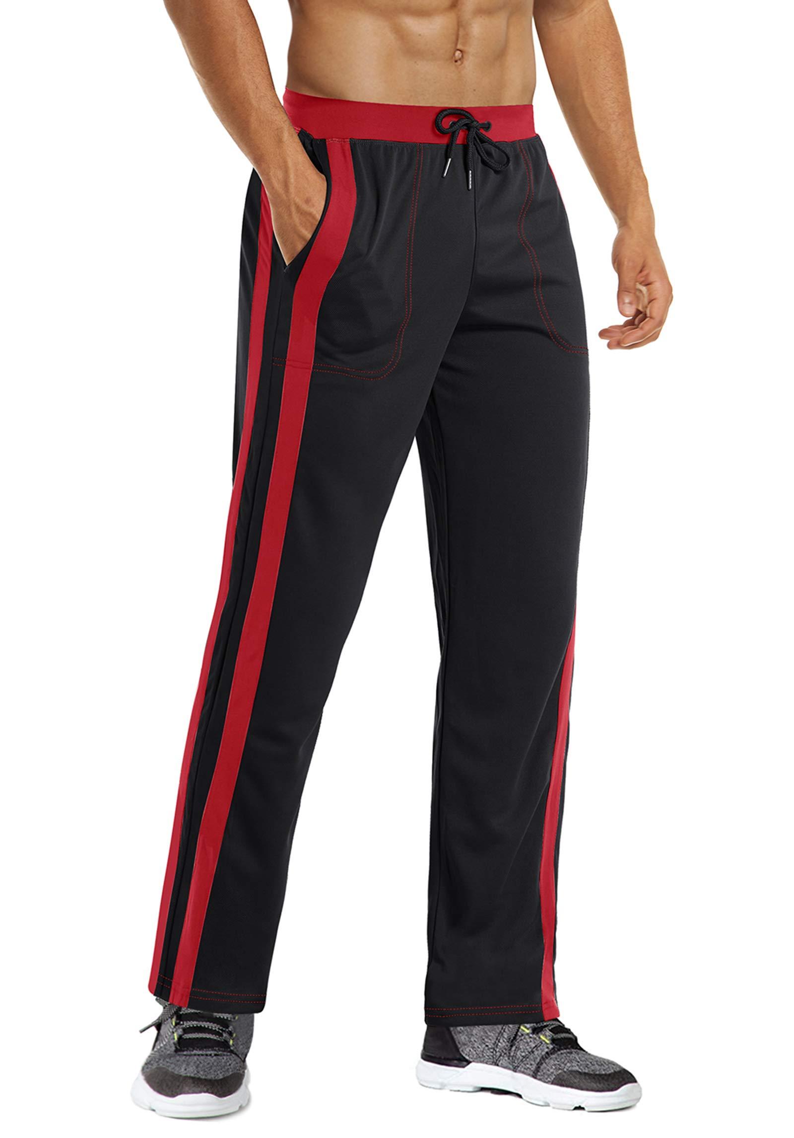 Men's Lightweight Athletic Pants Leisure Sweatpants for Men Open Bottom Athletic Gym Pants with Pockets