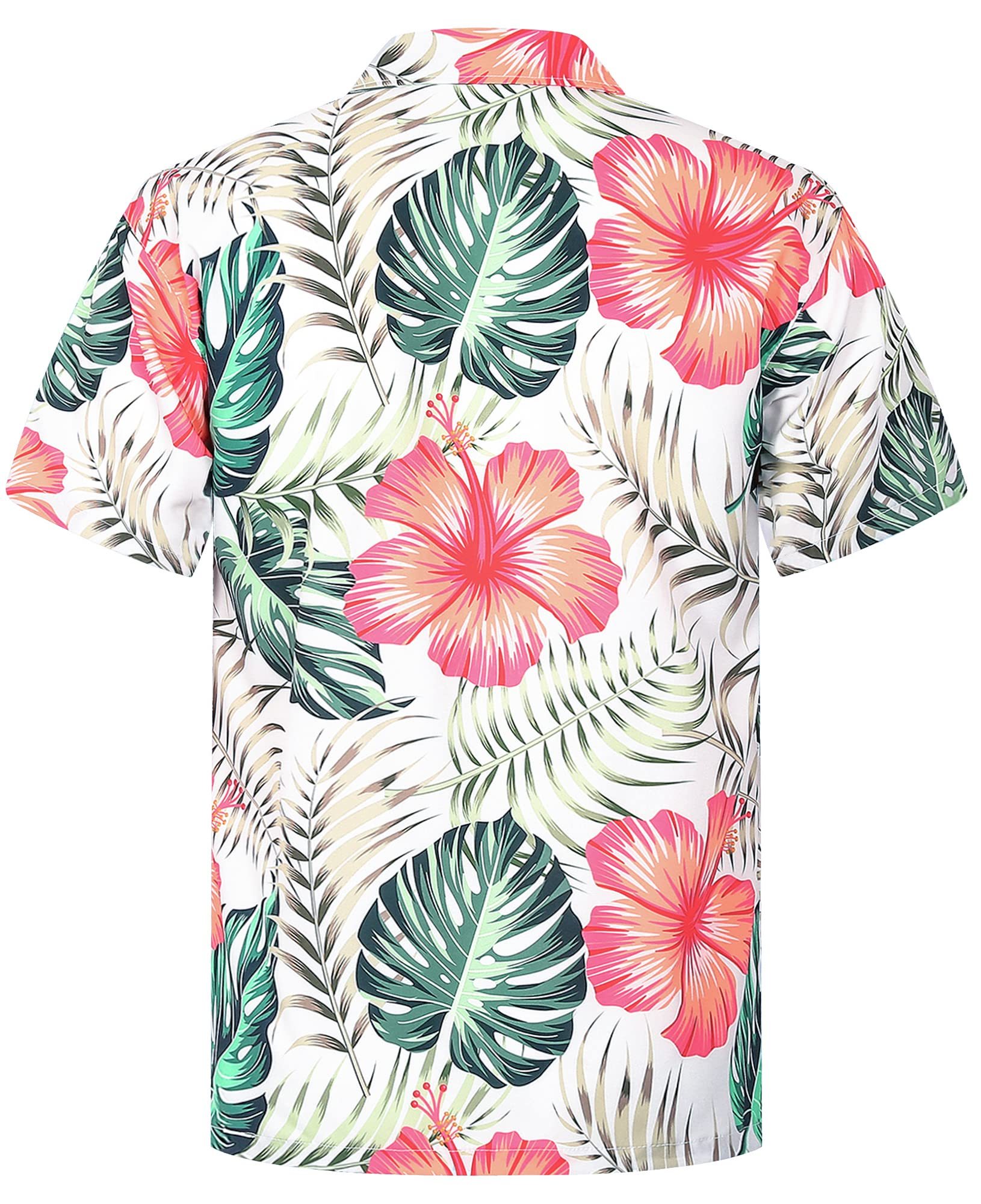 Tropical Shirts Button Down Casual Hawaiian Short Sleeve Loose Beach Shirts for Men