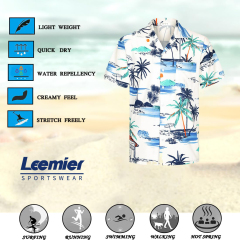Men's Casual Hawaiian Shirt Short Sleeve Quick Dry Cruise Beach Shirts