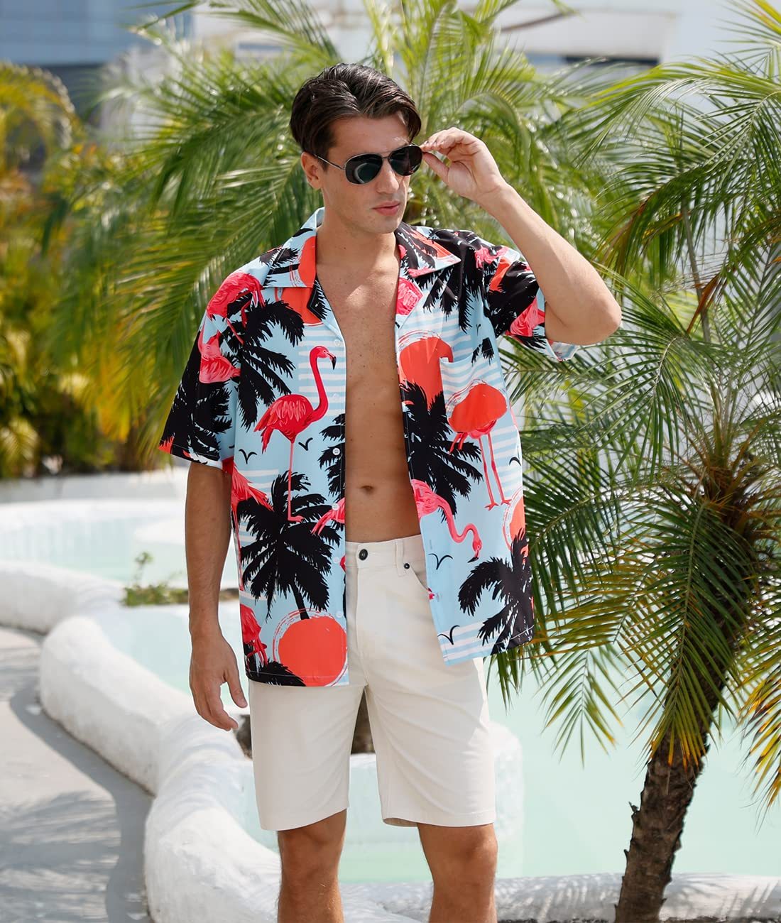 Men's Regular Fit Short Sleeve Casual Hawaiian Shirt for Men