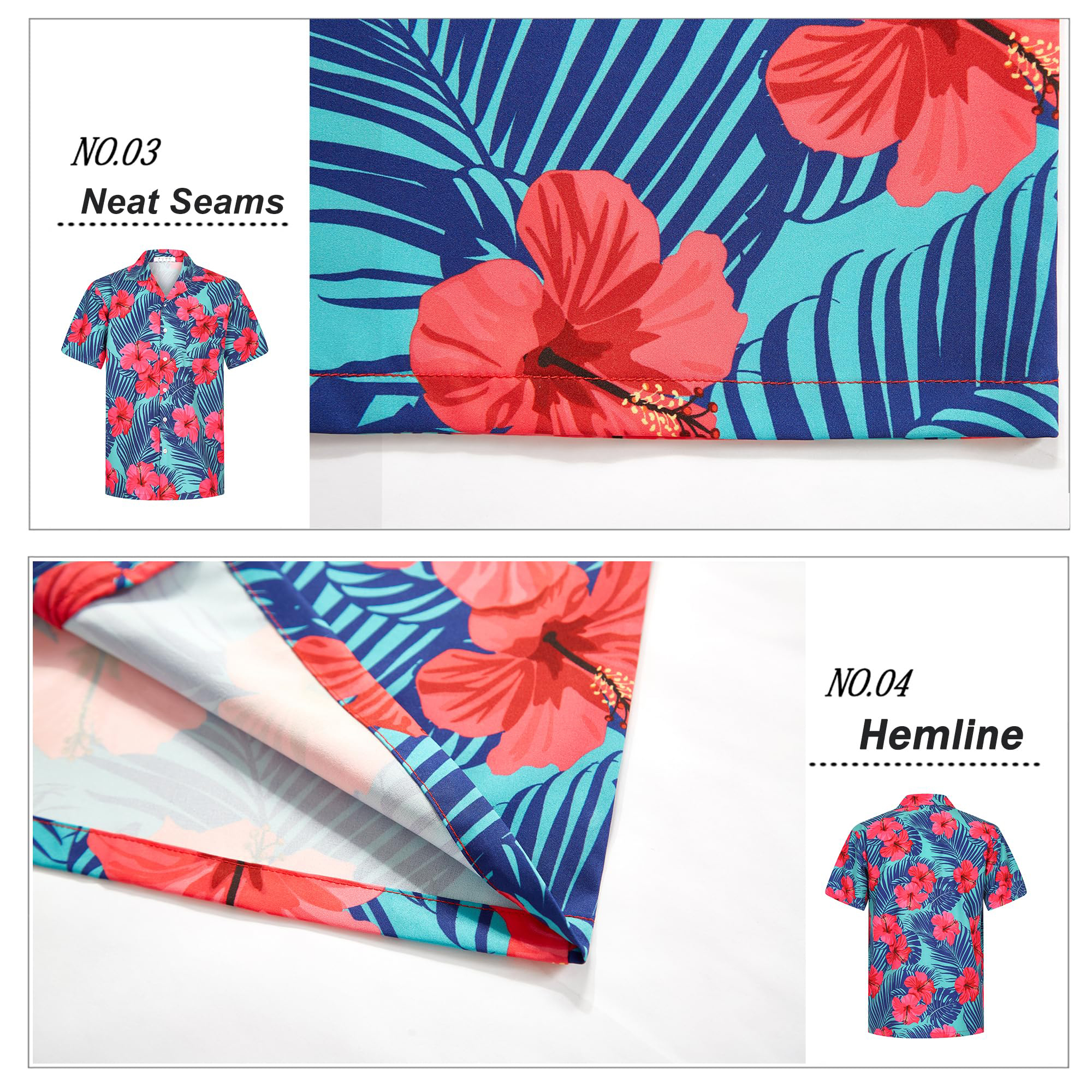 Mens Hawaiian Shirts Short Sleeve Stretch Casual Aloha Shirt Tropical Button Down Beach Shirts