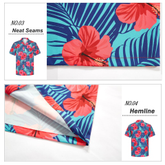 Mens Hawaiian Shirts Short Sleeve Stretch Casual Aloha Shirt Tropical Button Down Beach Shirts