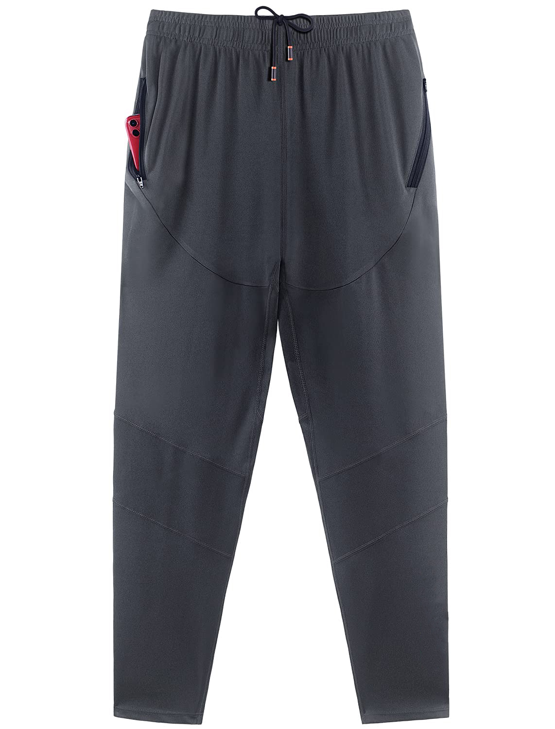 Men's Sweatpants with Zipper Pockets Tapered Track Athletic Pants Running Exercise Workout