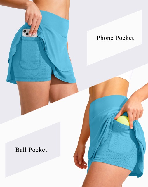 Tennis Skirts for Women High Waisted Flowy Pleated Golf Athletic Workout Sports Skirt with Pockets