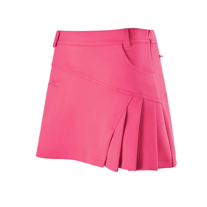 Custom Trendy Design Polyester Lightweight Quick Dry Women's Solid Golf Skort Tennis Skirt