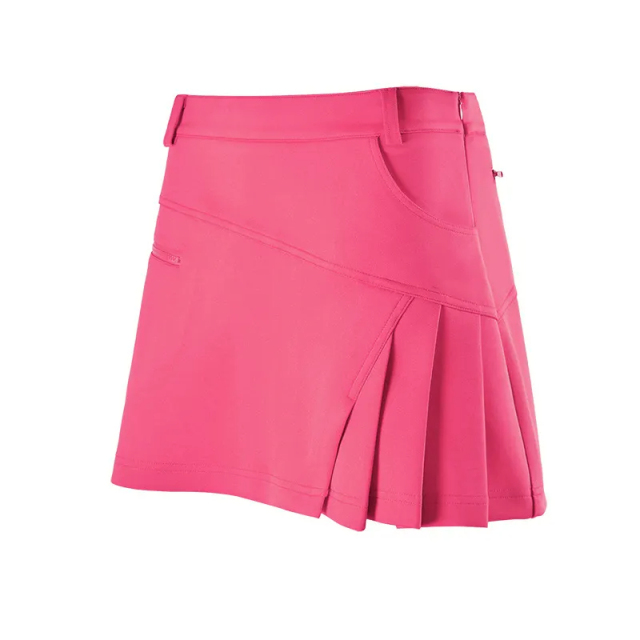 Custom Trendy Design Polyester Lightweight Quick Dry Women's Solid Golf Skort Tennis Skirt