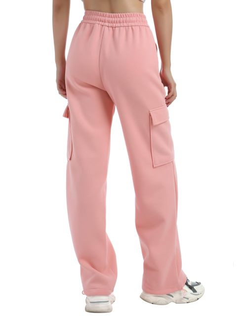 Women's Wide Leg Sweatpants Elastic High Waisted Baggy Drawstring Cuffs Athletic Pants with Pockets