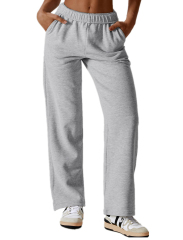Wide Leg Sweatpants Women Stretch Waist Straight Leg Pants Baggy Yoga Pants with Pockets