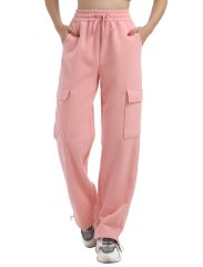 Women's Wide Leg Sweatpants Elastic High Waisted Baggy Drawstring Cuffs Athletic Pants with Pockets