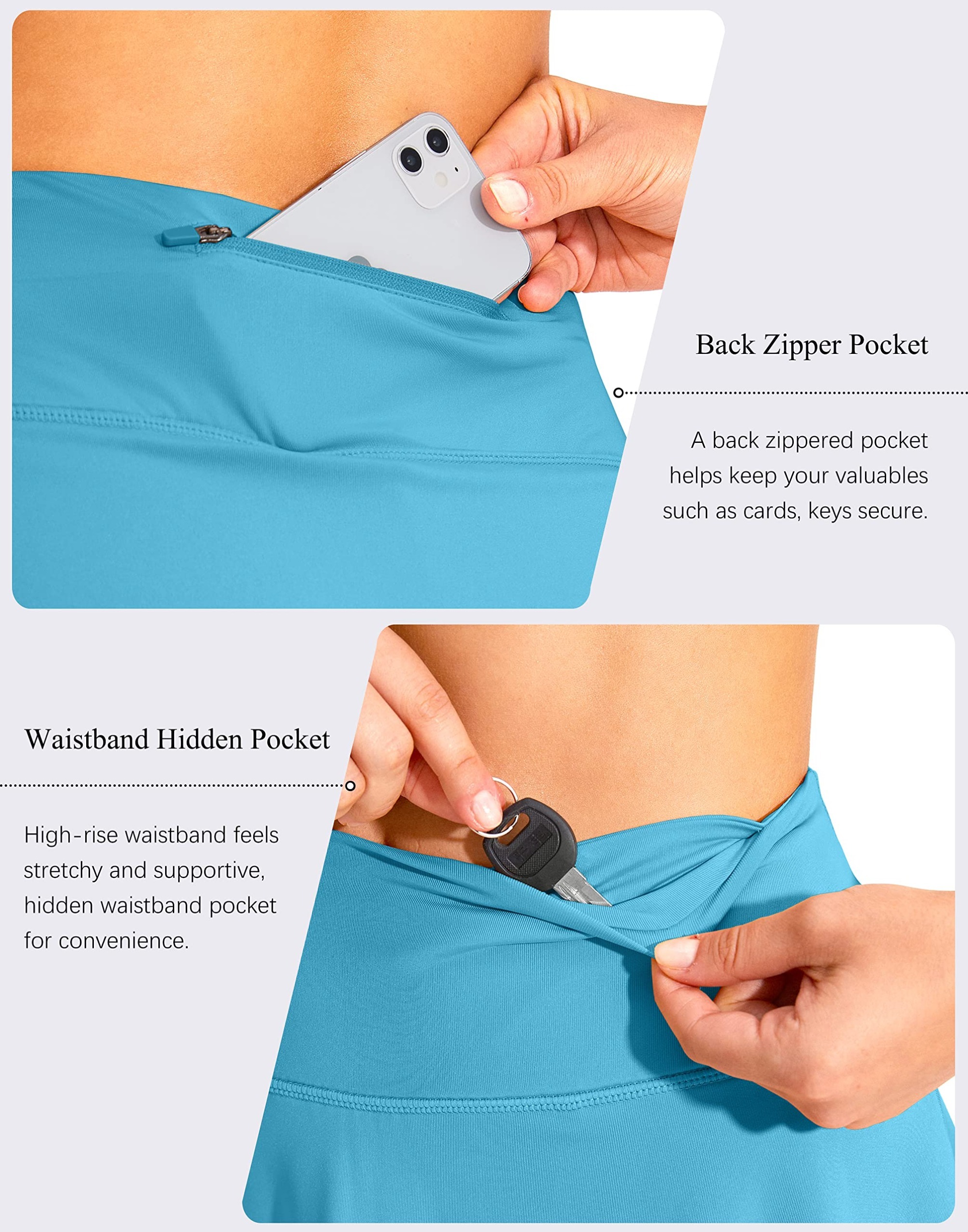 Tennis Skirts for Women High Waisted Flowy Pleated Golf Athletic Workout Sports Skirt with Pockets