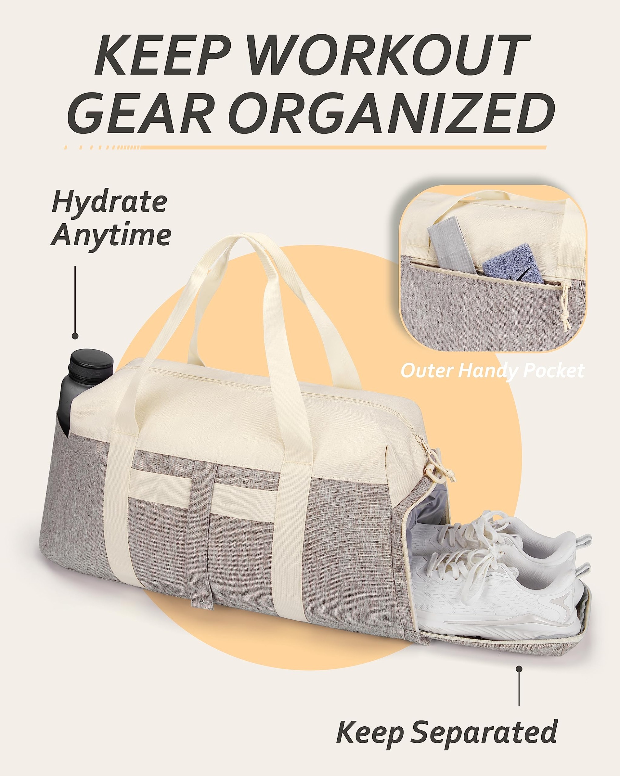 Gym Bags for Men Women Sports Duffle Bag Lightweight Travel Bag With Shoe Compartment Water Resistant Workout Duffle Sports Bag