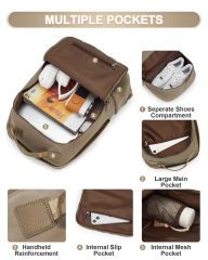 Leisure Sports Backpack with Shoe Compartment Holder Gym Backpacks for Women Men Travel Essentials Laptop Backpack