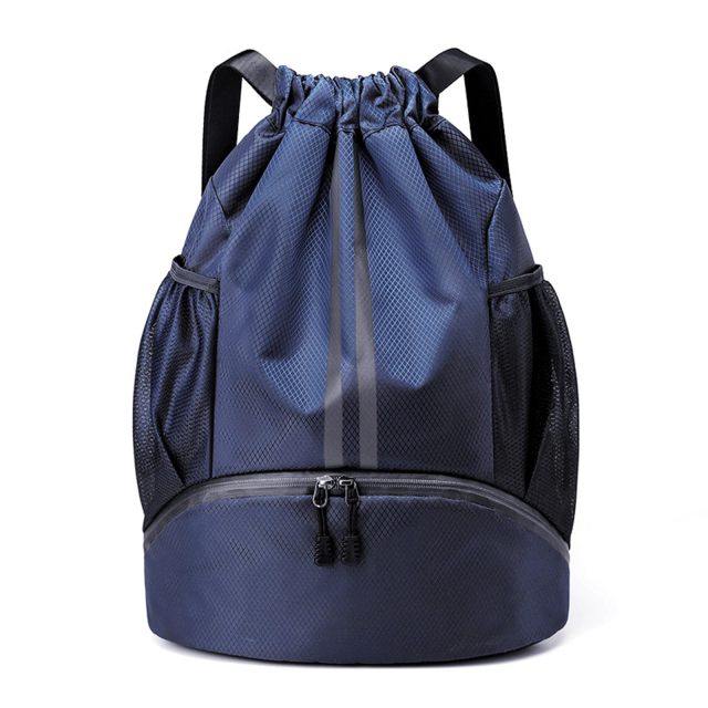 Sports Drawstring Backpack String Swim Gym Bag with Shoes Compartment and Wet Proof Pocket