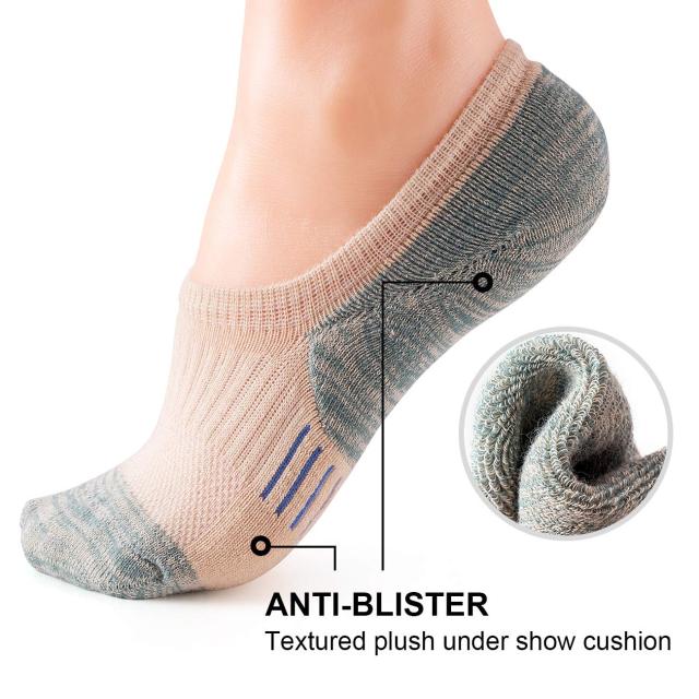 Leemier Sportswear Women's Cushioned Athletic No Show Ankle Socks for Running