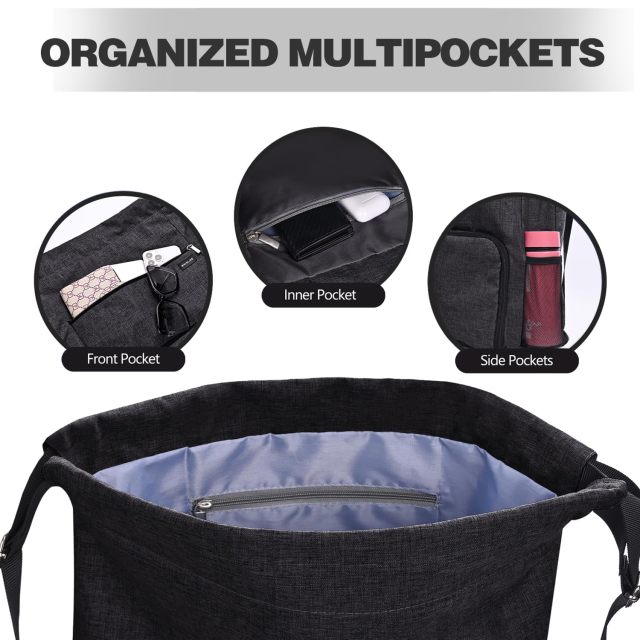 Drawstring Backpack Sports Gym Bag Wet Pocket and Shoe Compartment Water-Resistant String Bag