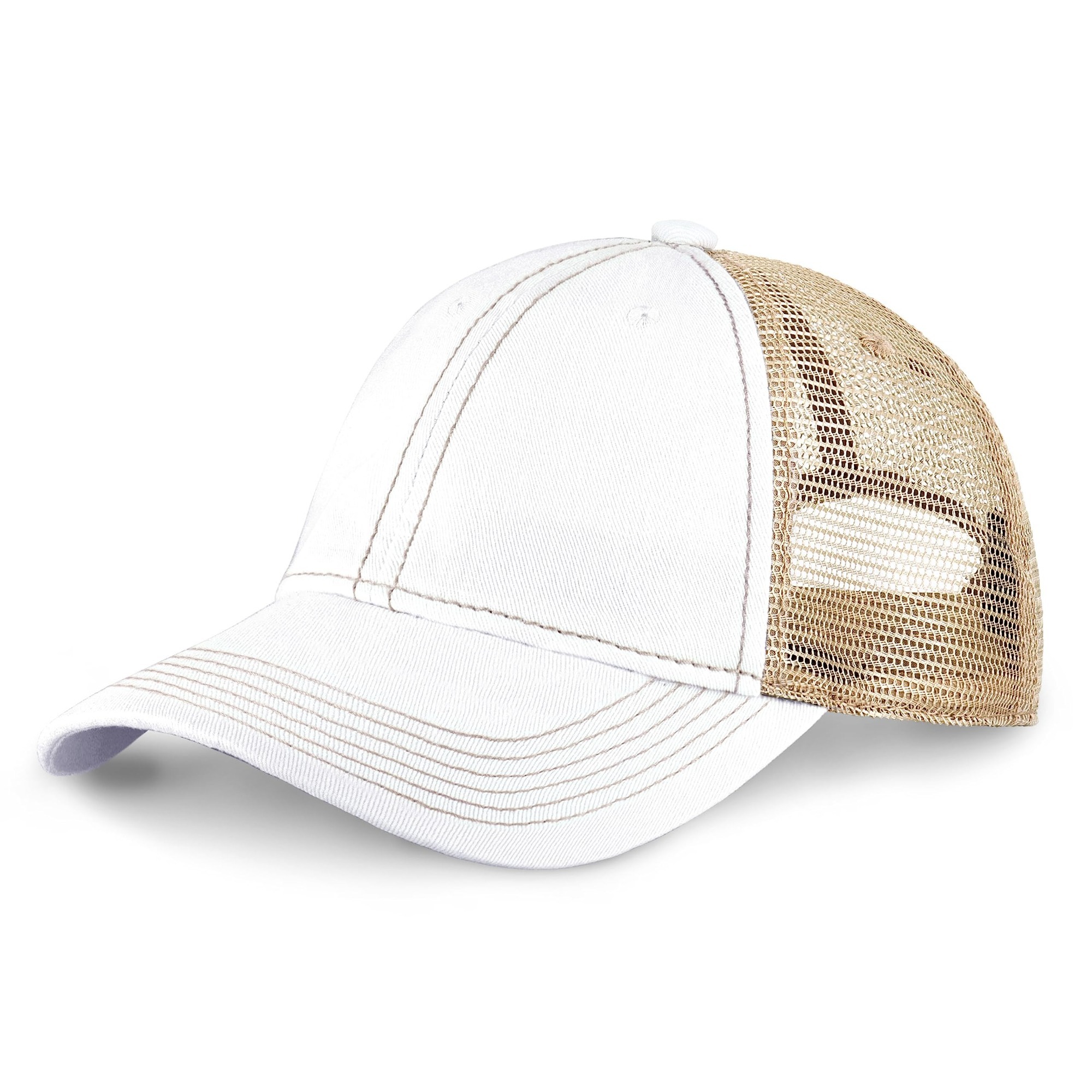 Premium Washed Trucker Hat Pigment Dyed Cap Adjustable Outdoor Headwear