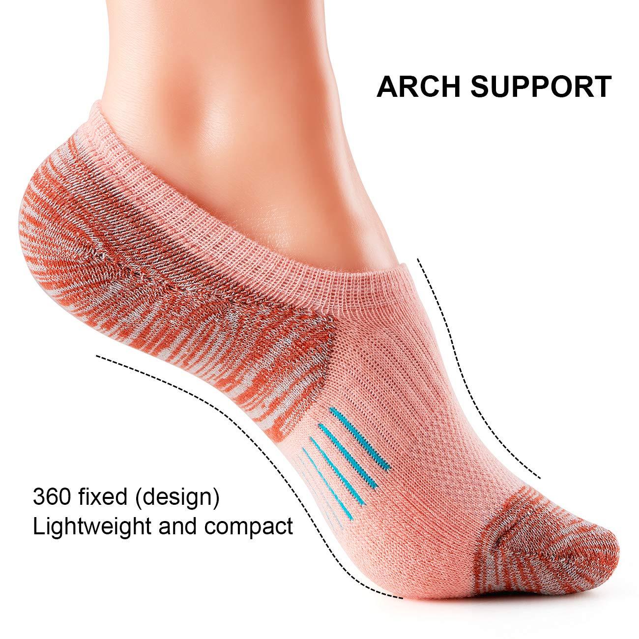 Leemier Sportswear Women's Cushioned Athletic No Show Ankle Socks for Running